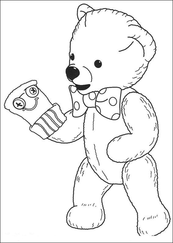 Teddy Bear And A Marionette Coloring Page